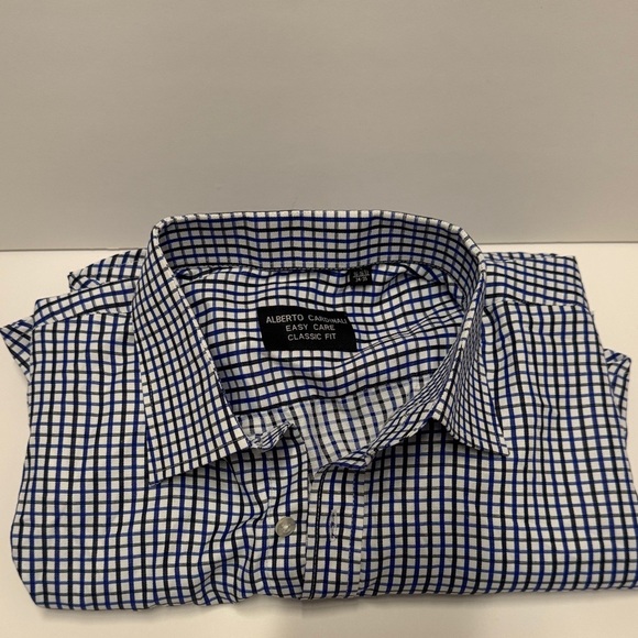 Navy Checkered Men's Casual Shirt - Picture 4 of 7